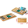 Custom Printed Bamboo Wireless Charging Pad with Phone Stand