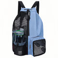 Swim Bag Mesh Drawstring Backpack With Wet Bag