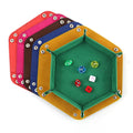 Hexagonal Velvet Dice Tray-Foldable Storage Case