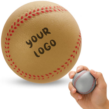 Custom 2.5" Gold Baseball Stress Reliever