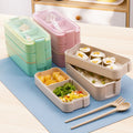 3-Tier Bento Box with Fork and Spoon Utensils