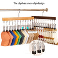Wooden Cap Organizer Hanger With 12 Stainless Steel Clips