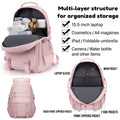Pink College Laptop Backpack For Ladies