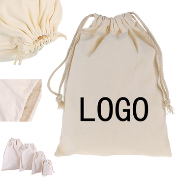 Cotton Canvas Drawstring Tote Bags