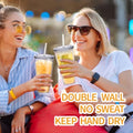 16OZ Double Layer Plastic Straw Cup