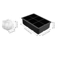 Silicone 6 Square Ice Cube Molds With Lid