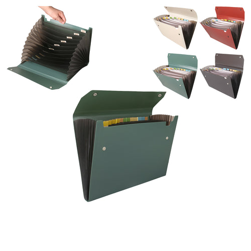 12-Pocket Accordion File Folder – Double Snap Closure