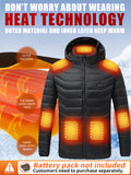 USB Rechargeable 15 Heating Zones Heated Hooded Coat