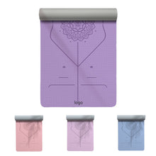 TPE Yoga Mat with Alignment Lines, Strap, and Mesh Bag