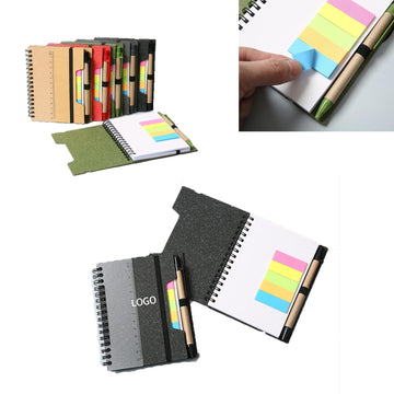 Spiral Notebook With Sticky Pen And Ruler