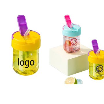 Portable Handheld Glasses With Lid And Straw