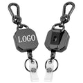 Square Metal Retractable Keychain