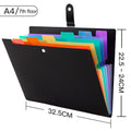 A4 Size 7 Pocket Expanding Rainbow Accordian File Folders