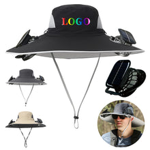 Outdoor Wide Brim Sun Hat with 2 Solar Fan