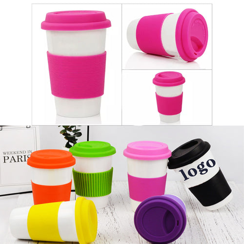 14Oz Ceramic Travel Mug With Silicone Lid
