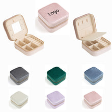 Velvet Travel Jewelry Box With Mirror