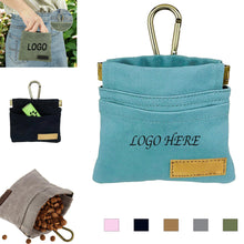Wearable Drawstring Pet Treat Pouch With Keychain