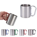 12 Oz Stainless Steel Camping Mug With Carbiner