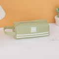 Oxford Fabric Dual Zipper Pencil Case With Handle