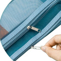 A4 Zipper Nylon Mesh Double Layer Document Folder File Bag
