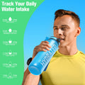 Durable and Leakproof Water Bottles  32oz with Time Marker