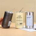 20 Oz Straight Coffee Tumbler With Metal Straw