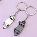 Mini Cute Metal Shark Skateboard Keychain