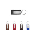 Rectangular Leather Keychain Metal Plate
