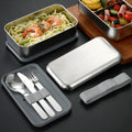 Stainless Steel Bento Box With Knife, Fork And Spoon
