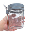 Reusable 12 OZ Overnight Oatmeal Glass Cup W/ Lid & Spoon