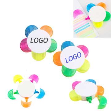 6-Color Petal-Shaped Fluorescent Watercolor Pens