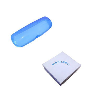 Plastic Eyeglass Case with Cleaning Cloth