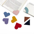 Leather Heart-Shaped Portable Bookmark Clip