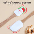 Christmas Silicone Spatula with Long Wooden Handle