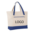 Super Strong Large Canvas Tote Bag With Zipper Pocket