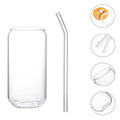 16oz Drinking Glass with Bamboo Lid and Straw