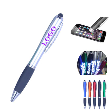 Personalized  3 in1 Stylus Logo LED Flashlight Pens