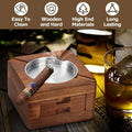 Wooden Cigar Ashtray With Accessories Drawer