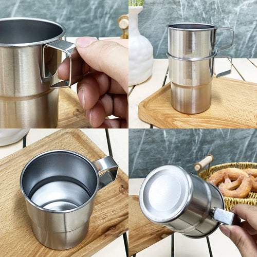 10OZ Stackable Camping Coffee Cups with Handle