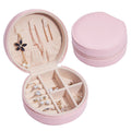 Pu Leather Small Round Jewelry Case