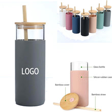 17 Oz. Glass Tumbler w/Silicone Sleeve & Straw