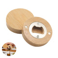 Bamboo Magnetic Bottle Opener Round Fridge Beer Cap Remover