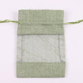 Transparent Window Hemp Rope Bundle Drawstring Bag