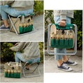 Garden Detachable Tool Storage Bag With Folding Stool