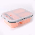 Large Capacity 3 Compartments Folding Lunch Box