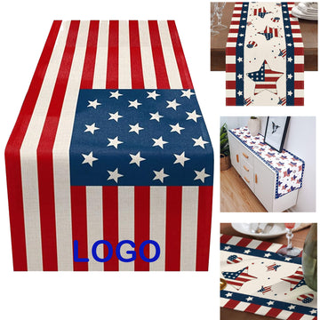 Decor Tablecloth Full Color Imprint Linen Table Runner