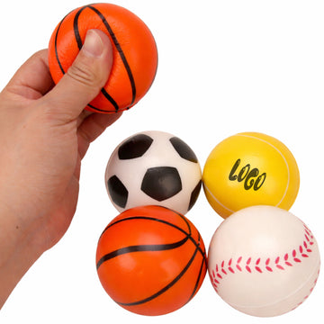 Custom 2.5 Inch Sports Theme Soft Pu Stress Ball