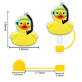 Reusable Silicone Straw Covers Drinking Topper Yellow Duck