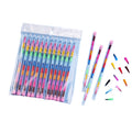 11 Colors Mini Rainbow Building Block Crayons Pens