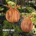 Solid Wood Plate With Antler Handles